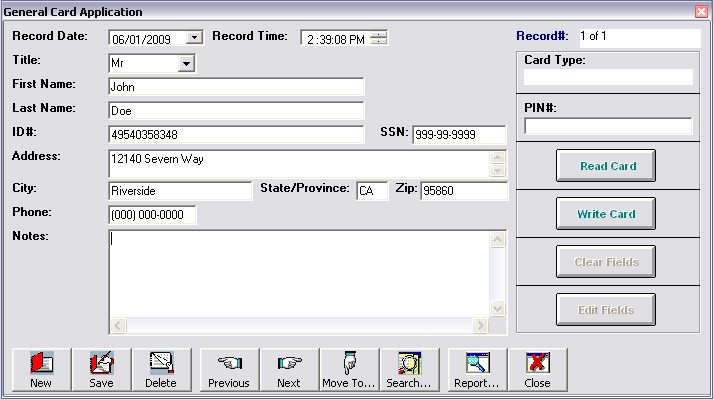Magnetic card writer software